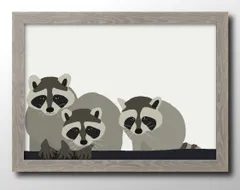 15694アライグマ A3 サイズ ポスター アート おしゃれ 絵画 インテリア 北欧 イラスト マット紙 艶消し アートパネル 額 フレーム デザイン 壁掛け ギフト 新築祝い ディスプレイ