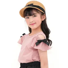 Bee 【OPEN記念特価】オフショルダートップス◇ピンク◇子供服 子ども服 こども服 キッズ 女の子 ダンス 春 夏 110 120 130 140 150 160