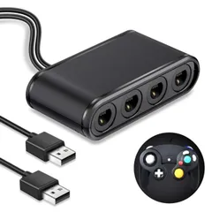 GCコントローラー接続タップ ゲームキューブコントローラー 接続タップ 4ポート 最大8人同時にプレイ 大乱闘スマッシュブラザーズ対応 switch OLED/Switch/Wii U/PC用