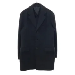 ナノユニバース ウールブレンド 厚手 チェスターコート 44 チャコールグレー nano universe 裏地付き メンズ