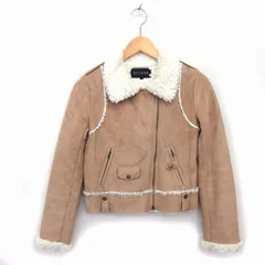 ミッシュマッシュ MISCH MASCH フェイクムートン ジャケット アウター ボア フェイクスエード ジップアップ M ベージュ /NT18のサムネイル