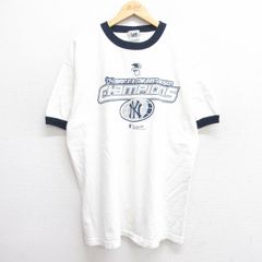 XL/古着 リー Lee 半袖 ビンテージ Tシャツ メンズ 00s MLB ニューヨークヤンキース クルーネック 白他 ホワイト リンガー メジャーリーグ 