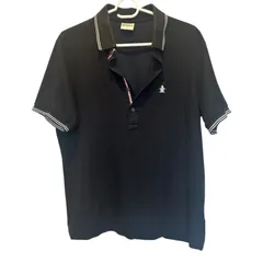 z1314 Munsingwear マンシングウェア 半袖ポロシャツ ブラック メンズ Lサイズ