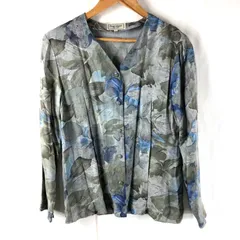 ポールスチュアート Paul Stuart シャツ 花柄 長袖 袖ボタン 丸ボタン グレー青系 9ARサイズ 946841のサムネイル
