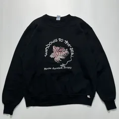 80's RUSSELL USA製 スウェット トレーナー L 黒 ブラック 前Ｖガゼット 80年代ヴィンテージ