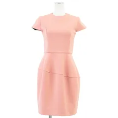 【SALE】YOKO CHAN ヨーコチャン ワンピース ストレッチ フレンチスリーブ クルーネック バルーン ドレス レディース サイズ 36 サーモンピンク 日本製 YCD-520-503