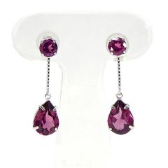 ロードライトガーネット ピアス ペアシェイプ スイング TOTAL3ct K18WG ホワイトゴールド 18K 18金 ドロップ ジュエリー 【新品】