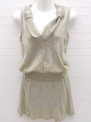 ◇ iliann loeb イリアンローブ ノースリーブ 膝丈 ニット ワンピース ベージュ * 【1002799385084】