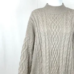 ROPÉ PICNIC（ロペピクニック） ニットワンピース グレージュ ケーブル編み ロング丈 長袖 38 Mサイズ相当 サイドボタン 大人可愛い きれいめ ナチュラル レディース ワンピース