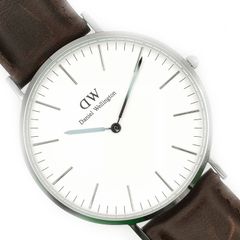 ダニエルウェリントン セイント モーズ クラシック40 0207DW メンズ クオーツ 腕時計 オフホワイトダイアル レザーベルト 10000099【中古】