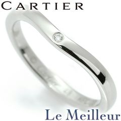 カルティエ バレリーナ カーブウェディングリング 指輪 ダイヤモンド Pt950 8号 Cartier 中古 プレラブド 返品OK