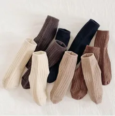 5足セット ブラウン カラー ソックス 靴下