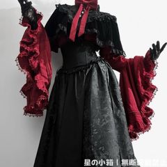 00's ゴシック 和ゴス 着物ガウン 総レーススカート 黒赤 ダークコケット 00's ゴシック 和ゴス 着物ガウン 総レーススカート 黒赤 ダーク