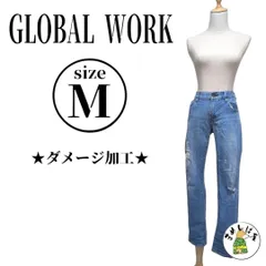 GLOBAL WORK【M】ダメージジーンズ ストレート オールシーズン 美品