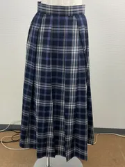 【新品タグ付】Toac チェックロングスカート　Mサイズ　ネイビー　15,400円 20250904-0008