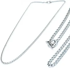 Lihas ネックレス ロング チェーン シルバー マンテル アクセサリー 4mm/65cm( シルバー)