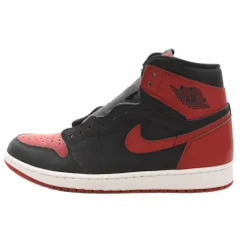 NIKE (ナイキ) AIR JORDAN 1 RETRO HIGH OG BRED PATENT エアジョーダン1レトロハイ ブレッド パテント  ハイカットスニーカー US9.5/27.5cm ブラック/レッド 555088-063 - メルカリ