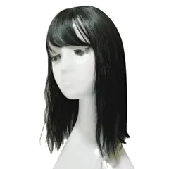 Luce brillare 部分ウィッグ 前髪ウィッグ ヘアピース かつら カツラ 女性 レディース トップピース ポイントピース 35cm 人工毛 薄毛 脱毛 うぃっぐ セミロング 国内メーカー ストレート 部分 【３点セット】 断熱 [ナチュラルブラック]