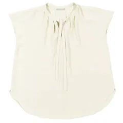 美品 22ss セオリーリュクス theory luxe ボウタイ ブラウス シャツ フレンチスリーブ プルオーバー LENAS MARVINE トップス サイズ38 M ベージュ レディース YBA11