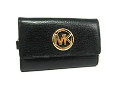 ■美品■ MICHAEL KORS マイケルコース レザー 6連 キーケース 鍵入れ レディース メンズ ブラック系 DJ4131