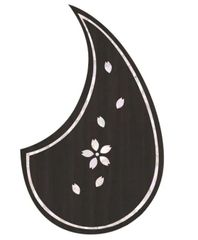 ギター ピックガード 桜 丸型　和風 アコギ エレキ 便利なシールタイプ