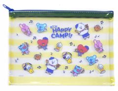 [중고] 잡화 외출 클리어 파우치(옐로우) [이치반 복권 BT21 HAPPY CAMP!!] H상