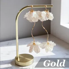 ホワイトフラワー 二連ピアス★ブライダル ウェディング 結婚式 アクセサリー