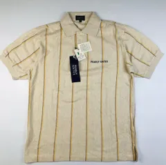 新品未使用★PEARLYGATES・パーリーゲイツ メンズ ロゴ刺繍 ストライプ コットン ポロシャツ（1）
