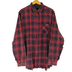 ザラマン ZARA MAN L/S ダメージチェックシャツ メンズ import：XL 