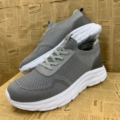 新品★メンズ★幅広 軽量 厚底スリッポン ダッドスニーカー 灰色 2738