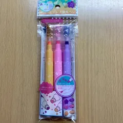 スタンプ 蛍光ペン 3色セット スパンコール付き 3本入