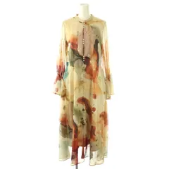 アメリヴィンテージ Ameri VINTAGE UNDRESSED AMELIA INK ART DRESS ワンピース マキシ ロング 長袖 S ベージュ /AT ■OS