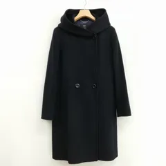 【極美品】23区　ビーバーコート　ロング　黒　40 ウール　アンゴラ 23区 ウールアンゴラビーバー ベルテットスタンドカラーコート