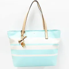 kate spade NEW YORK ケイトスペード トートバッグ 肩掛け ストライプ ライトブルー ホワイト レディース LF0002-0430⑤