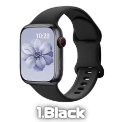 【Apple Watch 交換用バンド】シリコン スポーツバンド ①ブラック 全14色/全4サイズ展開 38 40 41 42 44 45 49mm対応 Series 1〜9 SE Ultra兼用 アップルウォッチ AppleWatch ベルト