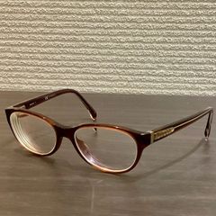 ★お盆期間限定価格★  シャネル CHANEL ロゴ フレーク眼鏡 めがね メガネ 茶 ブラウン ゴールド 3206-A 度入り B606/T2