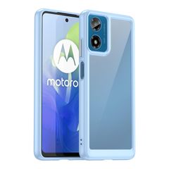 【人気商品】透明 カバー Motorola(モトローラ) TPU+PC moto g24 g24 専用 moto 耐衝撃 衝撃吸収 超薄型 指紋防止 軽量 擦り傷防止 レンズ保護 ケース『AFINER』新型 着脱簡単（ダークブルー）