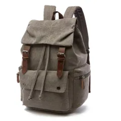 ☆ グレー ☆ リュック 大容量 kbag24 リュック メンズ おしゃれ キャンバス リュックサック バックパック デイパック 通学 通勤 大容量 A4 PC キャンバスバッグ 帆布 丈夫 おしゃれ シンプル カジュアル アースカラー 旅行 出張