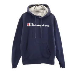 チャンピオン 長袖 スウェットパーカー XL ネイビー Champion メンズ 古着 【231122】