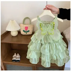 子供ドレス ワンピース チュニック 羽根つき 天使 ノースリーブ ピアノ発表会 ブルー 子どもドレス 子供服 ベビー ドレス ベビー服 チュールドレス キッズ オシャレ かわいい 小学生 撮影 90 100 110 120 130 140 プリンセスドレス