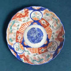 江戸時代参考品古伊万里色絵大鉢鎹直しかすがい