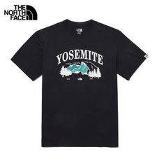 THE NORTH FACE ノースフェイス ヨセミテ ラウンドTシャツ メンズ レディース 半袖 ブラック色 海外限定