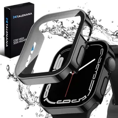 【特価セール】衝撃吸収 全面保護 高タッチ感度 PC素材 メッキ加工 3D直角エッジ新デザイン 取付簡単 一体型 7/6/SE/5/4 Series 強化ガラスフィルム 保護ケース (Series 用 40mmアップルウォッチ 41mm 44mm 45mm 6