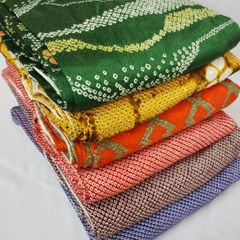 9145☆送料込み❣️ 絞り 着物 4枚 まとめ売り❣️ SBR0185 紫系渋色絞り 着物＆羽織 お得な7点セット まとめ売り