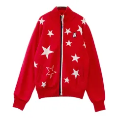 サイズ：L CALLAWAY キャロウェイ  裏地付 ウール混 ニット ジップジャケット 星 総柄 レッド系 [240101378837] ゴルフウェア レディース ストスト