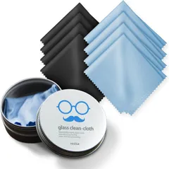 メガネ拭き めがねふき カメラクロス メガネ レンズ クリーナー クリーニングクロス マイクロファイバークロス 缶付き計8枚