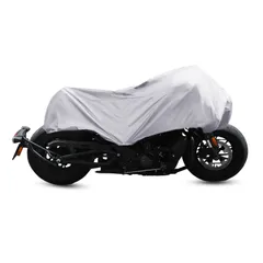 uxcell バイクカバー バイク車体カバー ハーフカバー 防水 風飛び防止 UVカット 防塵 丈夫 軽量 収納バッグ付き M シルバートーン