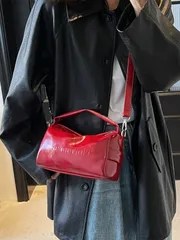 ハンドバッグ 赤  トレンド 肩掛け ショルダー サブバッグ 小型 ファッション おしゃれ カジュアル 男女兼用 デイリースタイル プレゼント ギフト M250310-732