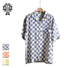 【新品】 DOGTOWN ドッグタウン Checker Print SS Shirt メンズ/レディース ブルー/グレー/オレンジ/ライム M-XL DT-S-006のサムネイル