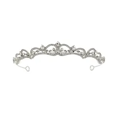 【数量限定】クラウン 花嫁 ラインストーン 誕生日 おしゃれ 写真撮影 ヘアアクセサリー プレゼント ブライダル 髪飾り ティアラ 子供＆大人用 王冠 シルバー Coollooda